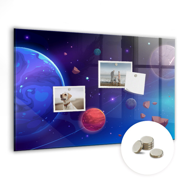 Tableau magnétique enfant Planètes galaxie