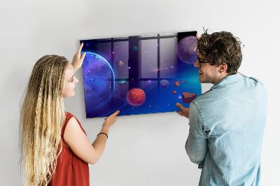 Tableau magnétique enfant Planètes galaxie