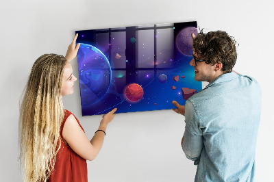 Tableau magnétique enfant Planètes galaxie
