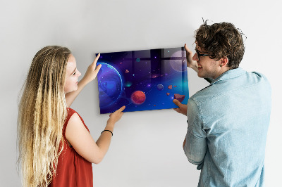 Tableau magnétique enfant Planètes galaxie