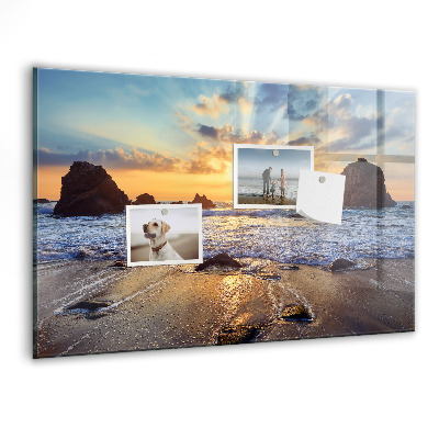 Tableau aimanté horizontal Coucher de soleil sur la plage