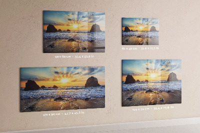 Tableau aimanté horizontal Coucher de soleil sur la plage