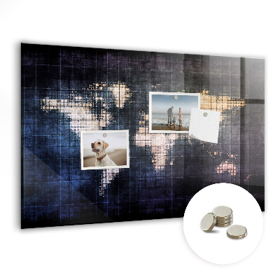 Tableau pour magnet Carte du monde abstraite