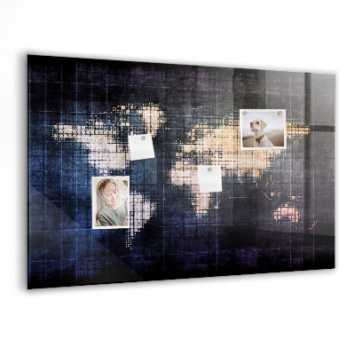 Tableau pour magnet Carte du monde abstraite