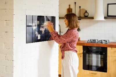 Tableau pour magnet Carte du monde abstraite