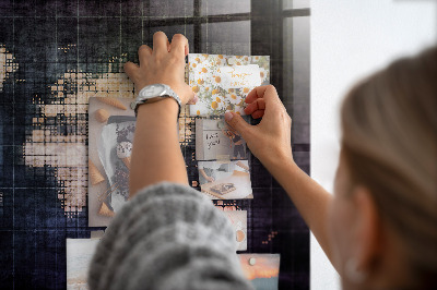 Tableau pour magnet Carte du monde abstraite