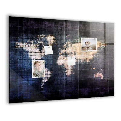 Tableau pour magnet Carte du monde abstraite