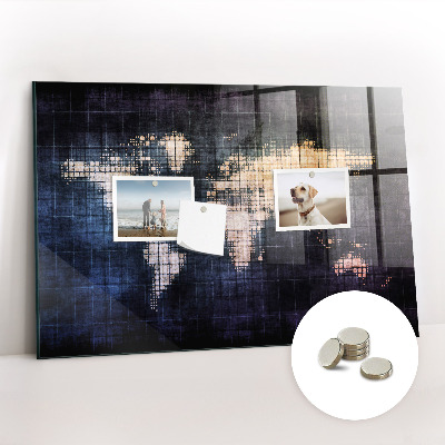Tableau pour magnet Carte du monde abstraite