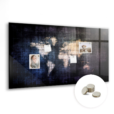 Tableau pour magnet Carte du monde abstraite