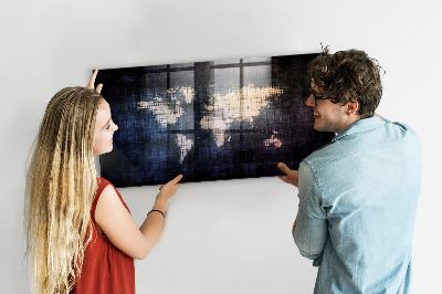 Tableau pour magnet Carte du monde abstraite