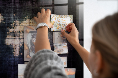 Tableau pour magnet Carte du monde abstraite