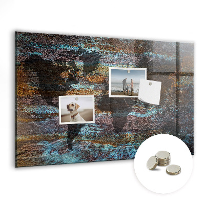 Tableau aimanté horizontal Carte du monde de Rust