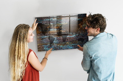 Tableau aimanté horizontal Carte du monde de Rust