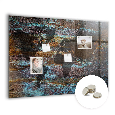 Tableau aimanté horizontal Carte du monde de Rust