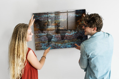 Tableau aimanté horizontal Carte du monde de Rust