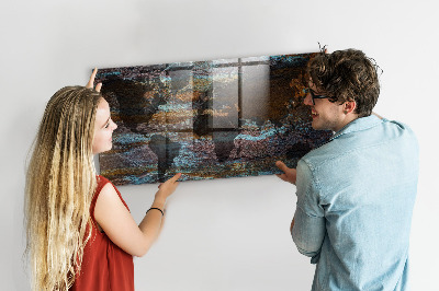 Tableau aimanté horizontal Carte du monde de Rust
