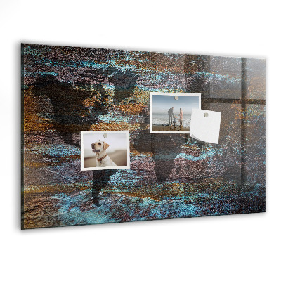 Tableau aimanté horizontal Carte du monde de Rust