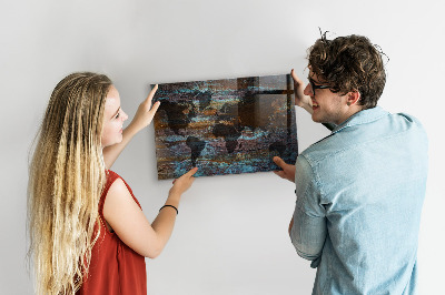 Tableau aimanté horizontal Carte du monde de Rust