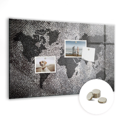 Tableau pour magnet Carte du monde en béton