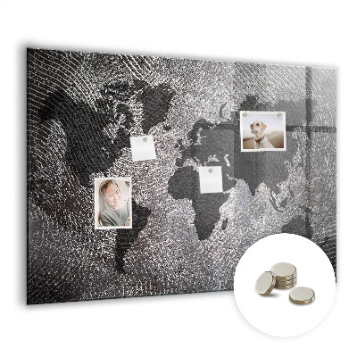 Tableau pour magnet Carte du monde en béton
