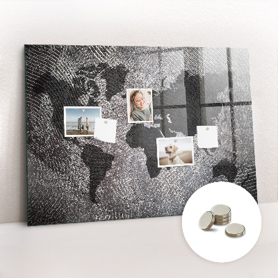 Tableau pour magnet Carte du monde en béton