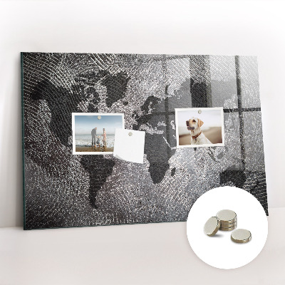 Tableau pour magnet Carte du monde en béton