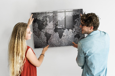 Tableau pour magnet Carte du monde en béton