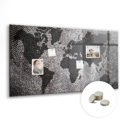 Tableau pour magnet Carte du monde en béton