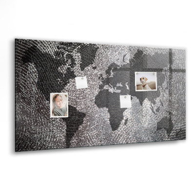 Tableau pour magnet Carte du monde en béton