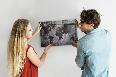 Tableau pour magnet Carte du monde en béton
