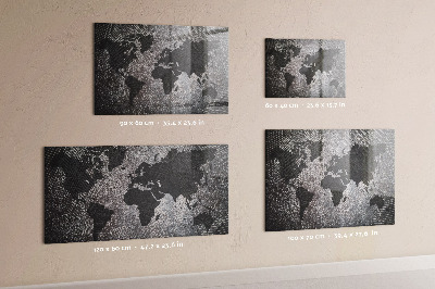 Tableau pour magnet Carte du monde en béton