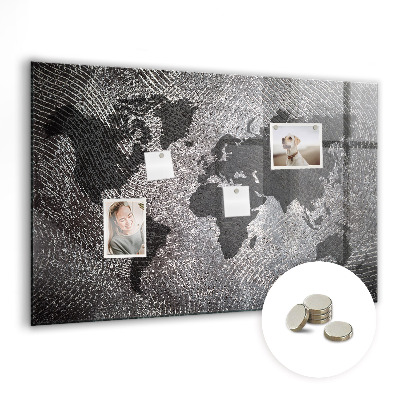 Tableau pour magnet Carte du monde en béton