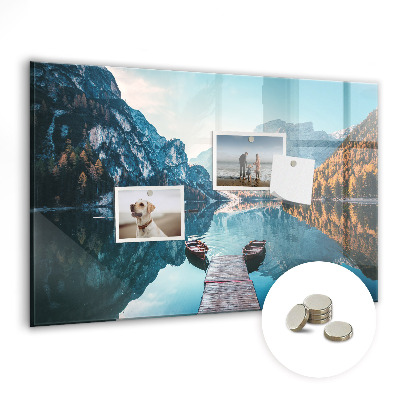 Tableau aimanté horizontal Bateaux sur le lac
