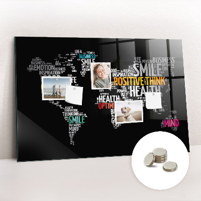 Tableau magnétique enfant Carte du monde positive
