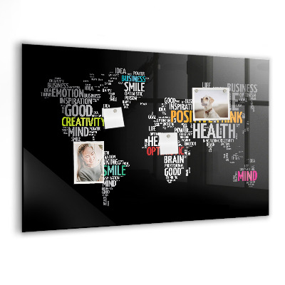 Tableau magnétique enfant Carte du monde positive
