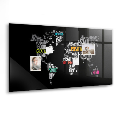Tableau magnétique enfant Carte du monde positive
