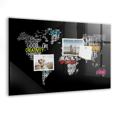 Tableau magnétique enfant Carte du monde positive