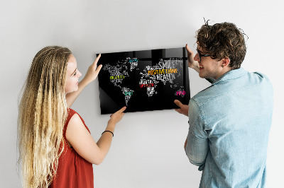 Tableau magnétique enfant Carte du monde positive