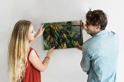 Tableau aimanté horizontal Feuilles de la jungle