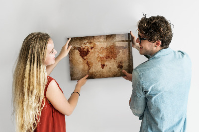 Tableau pour magnet Carte du vieux monde