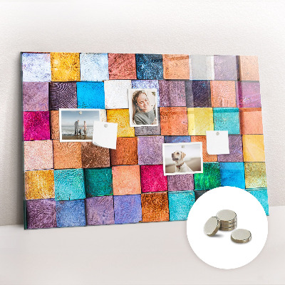 Tableau aimanté horizontal cubes en bois