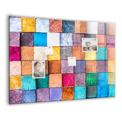 Tableau aimanté horizontal cubes en bois