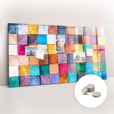 Tableau aimanté horizontal cubes en bois