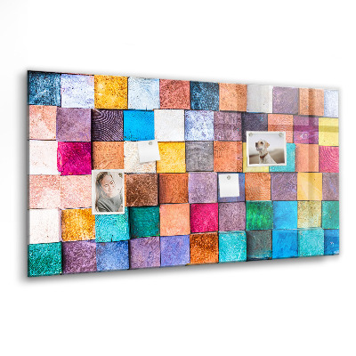 Tableau aimanté horizontal cubes en bois