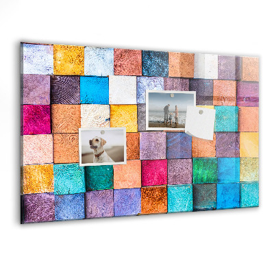 Tableau aimanté horizontal cubes en bois