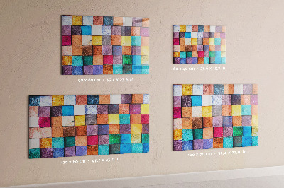 Tableau aimanté horizontal cubes en bois