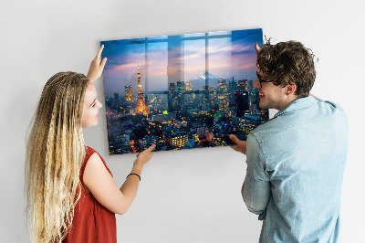 Tableau mural magnétique Ville la nuit