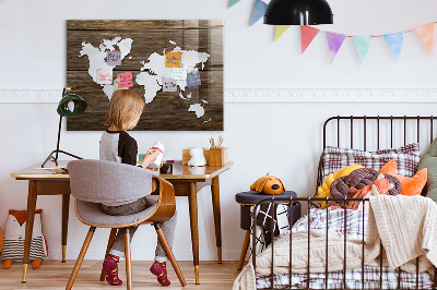 Tableau magnétique enfant Carte du monde sur des tableaux