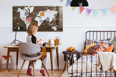 Tableau magnétique enfant Carte du monde sur des tableaux