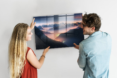 Tableau aimanté horizontal Paysage de sommets de montagnes